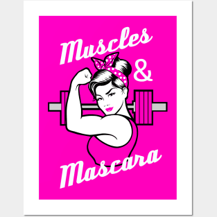 Muscles and Mascara barbell girl Posters and Art
